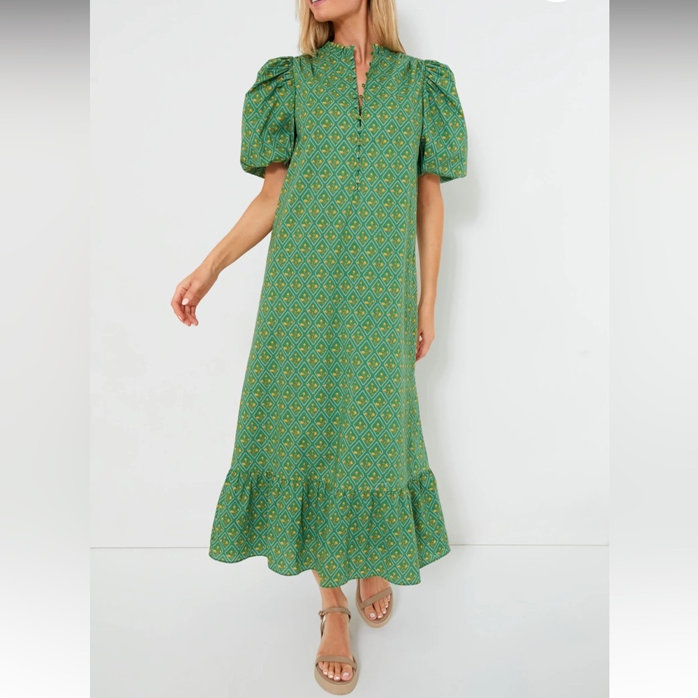 Tuckernuck Green Patterned Midi Dress - Picture 2 of 9